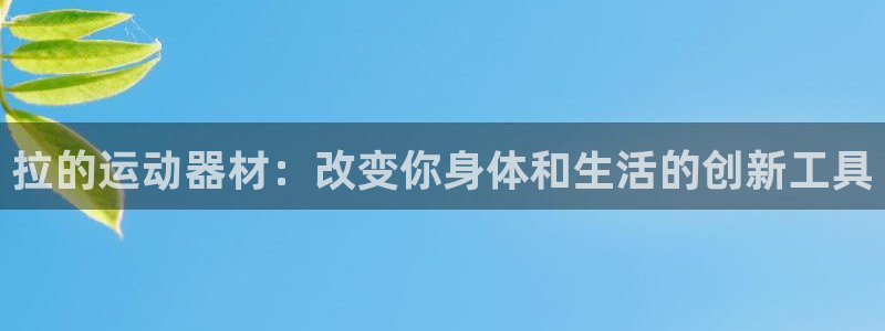 海南意昂体育4：拉的运动器材：改变你身体和生活的创新工具