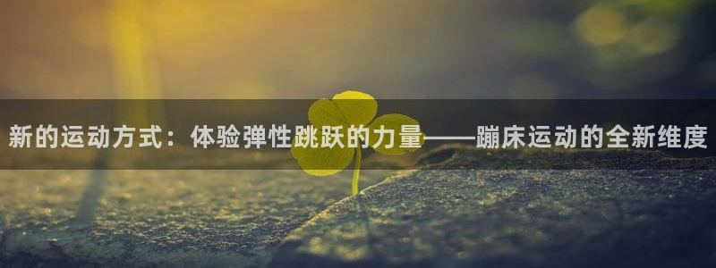 意昂体育4招商电话：新的运动方式：体验弹性跳跃的力量